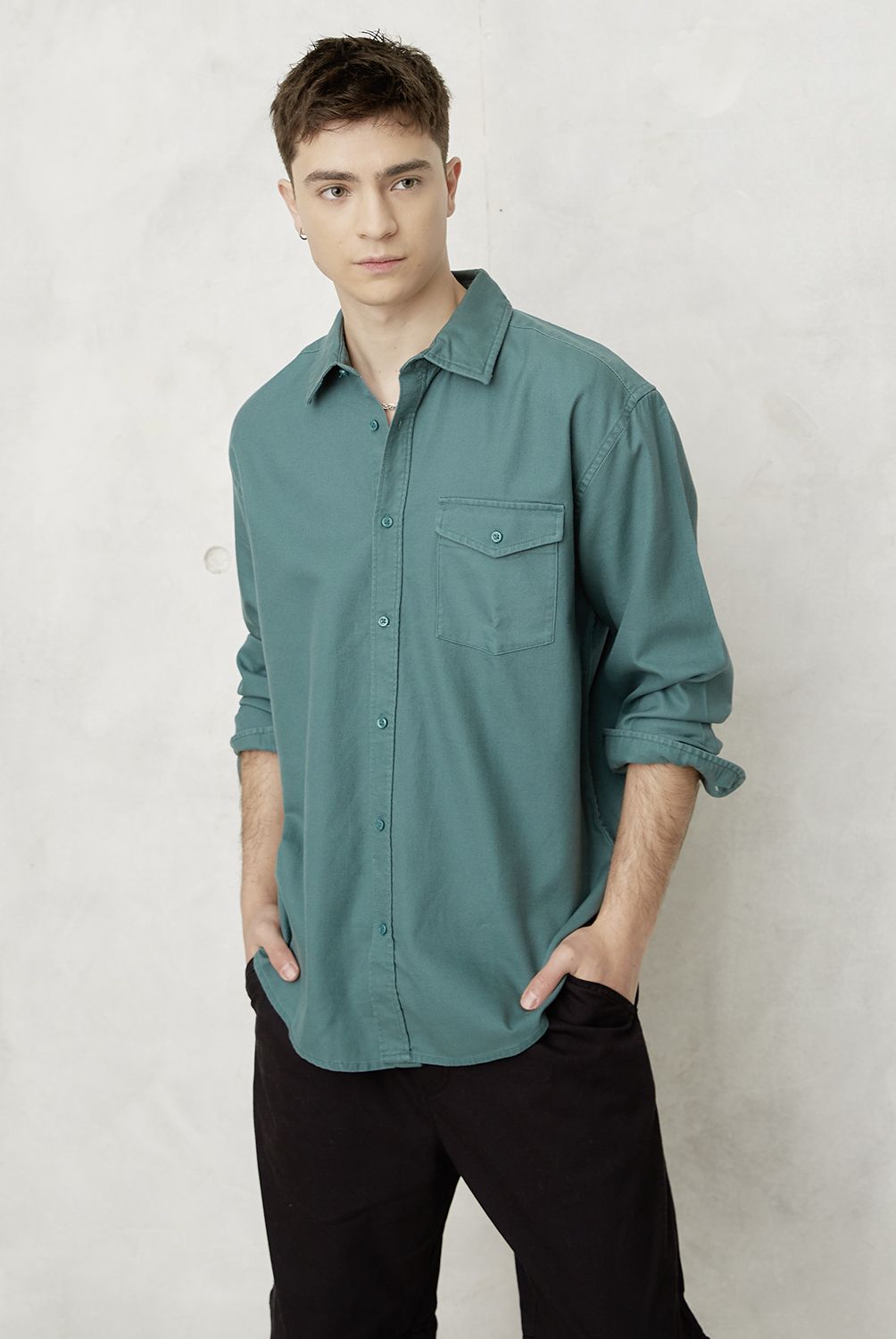 BEARCLIFF - Camisa Casual Manga Larga Hombre Bearcliff