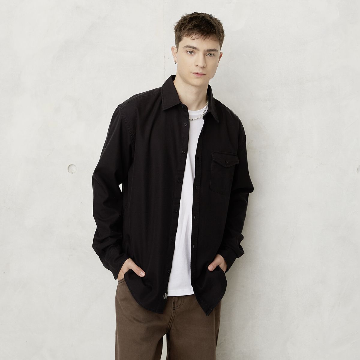 BEARCLIFF - Camisa Casual Manga Larga Hombre Bearcliff