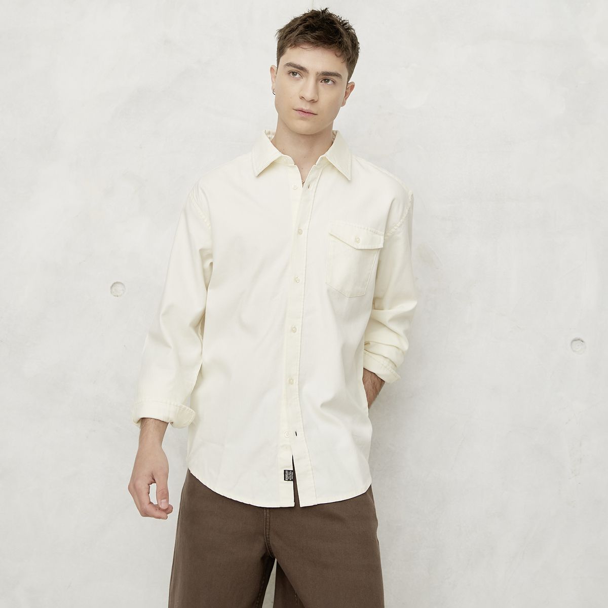 BEARCLIFF - Camisa Casual Manga Larga Hombre Bearcliff