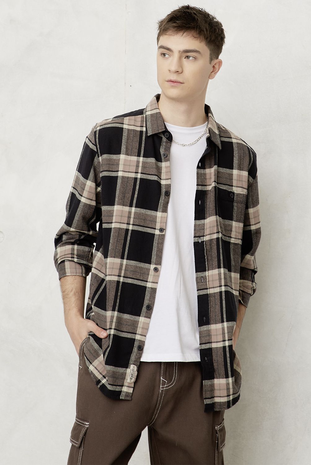 BEARCLIFF - Camisa Casual Manga Larga Hombre Bearcliff