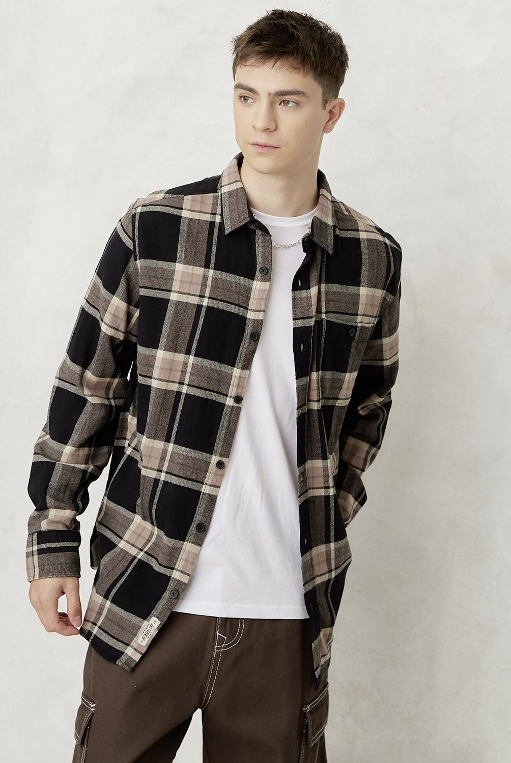 BEARCLIFF - Camisa Casual Manga Larga Hombre Bearcliff