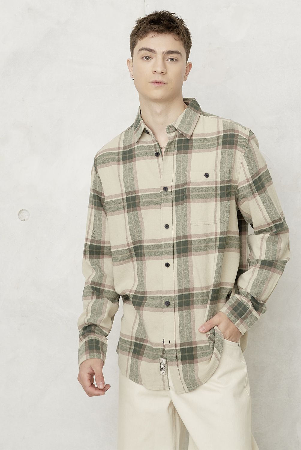 BEARCLIFF - Camisa Casual Manga Larga Hombre Bearcliff