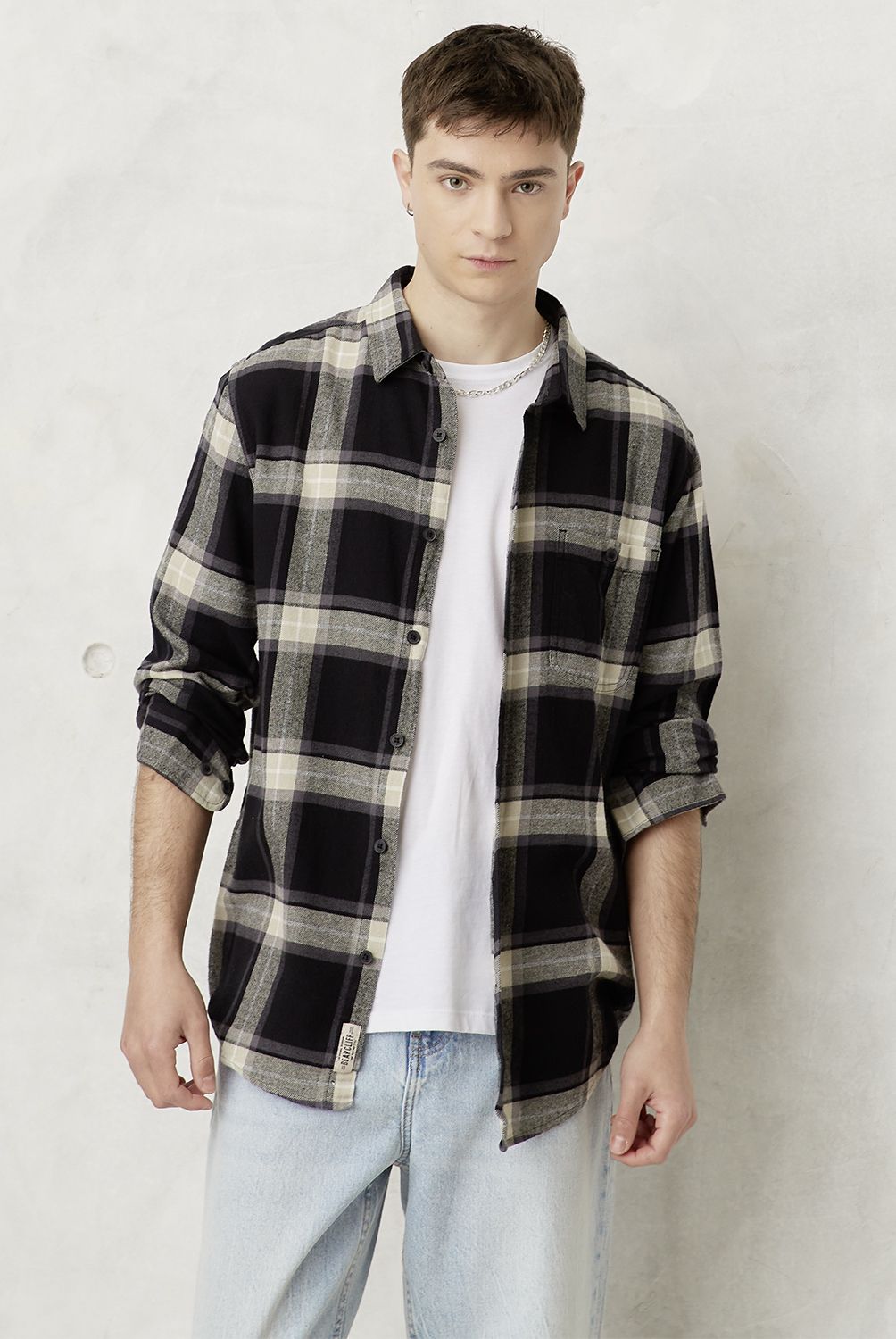 BEARCLIFF - Camisa Casual Manga Larga Hombre Bearcliff