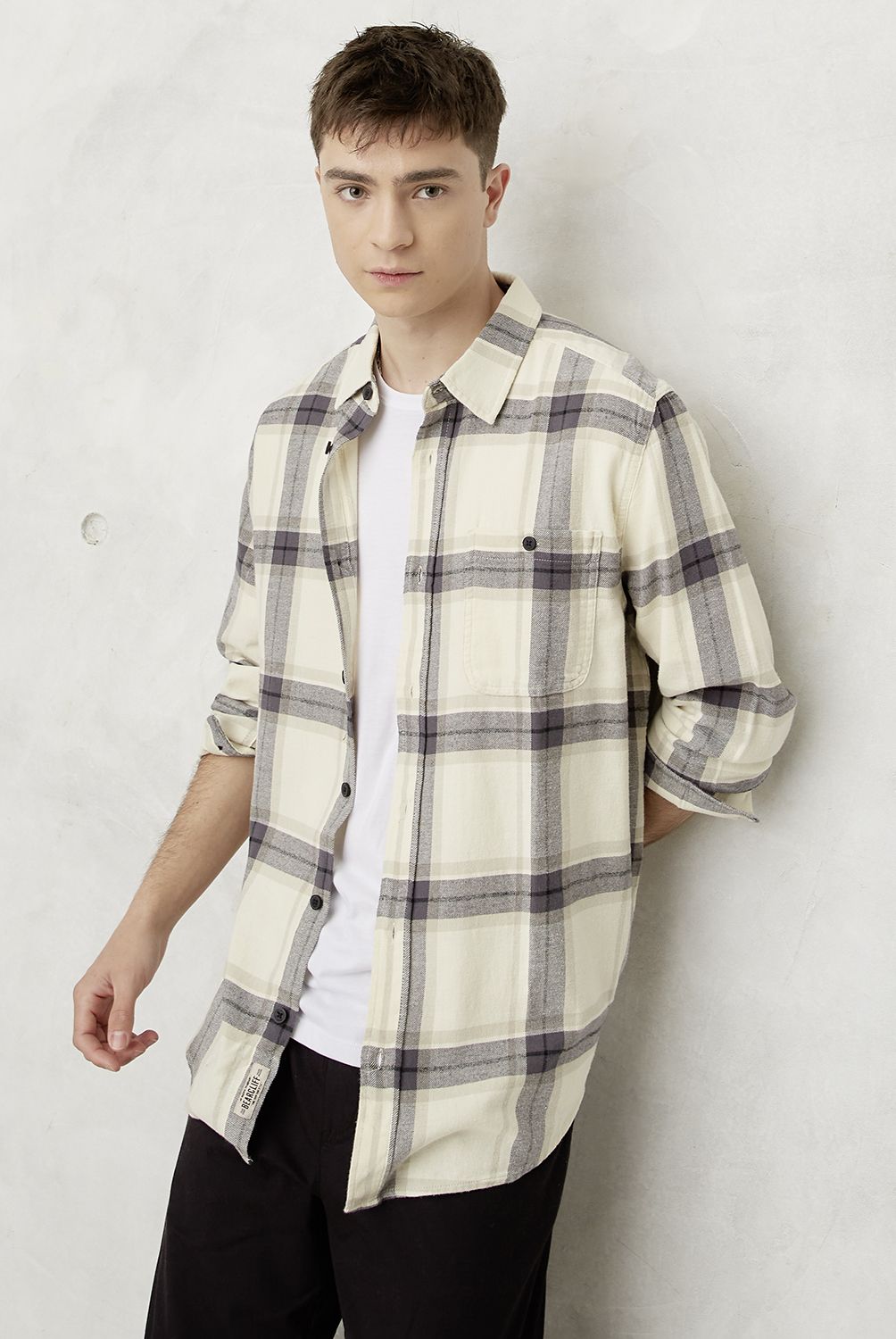 BEARCLIFF - Camisa Casual Manga Larga Hombre Bearcliff
