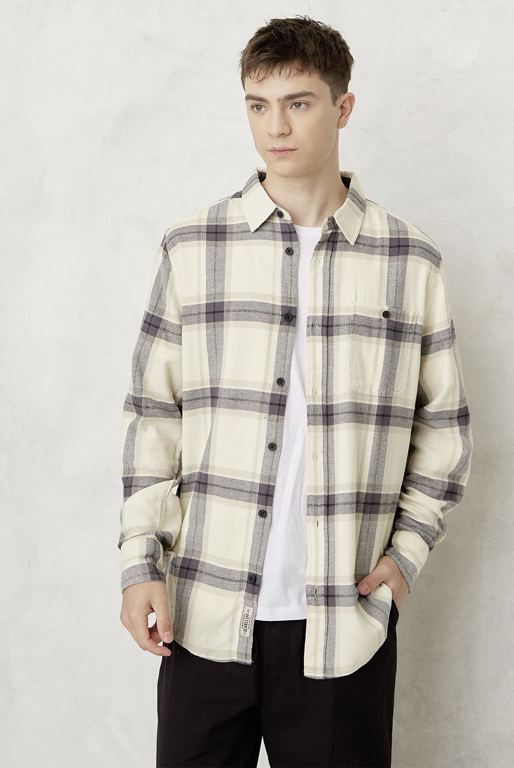 BEARCLIFF - Camisa Casual Manga Larga Hombre Bearcliff