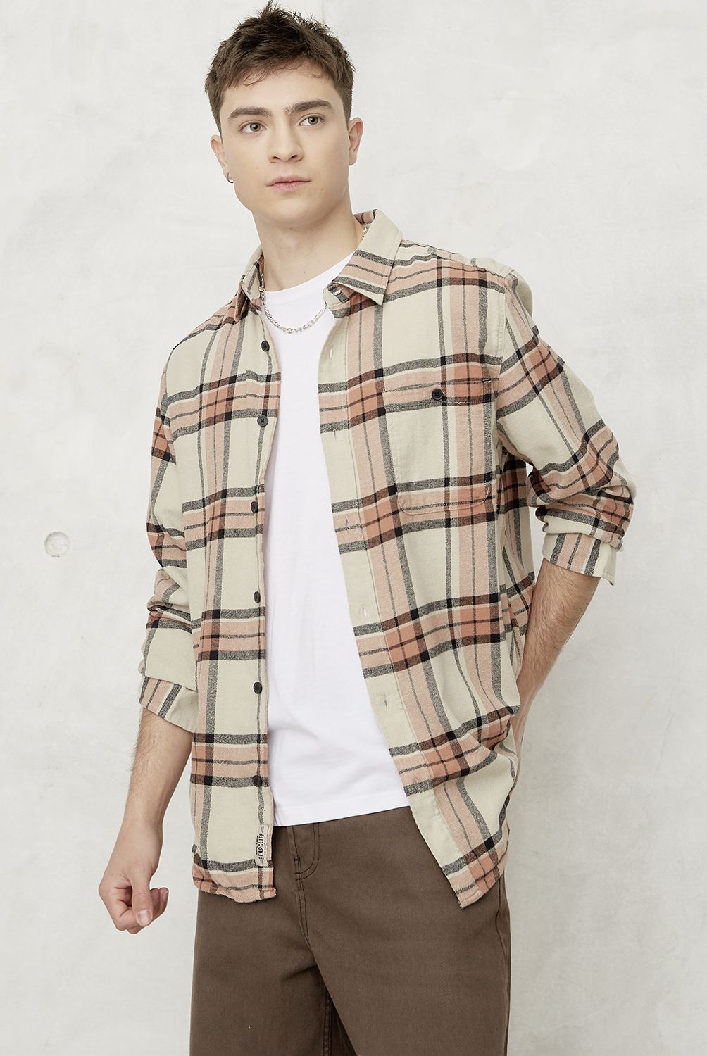 BEARCLIFF - Camisa Casual Manga Larga Hombre Bearcliff