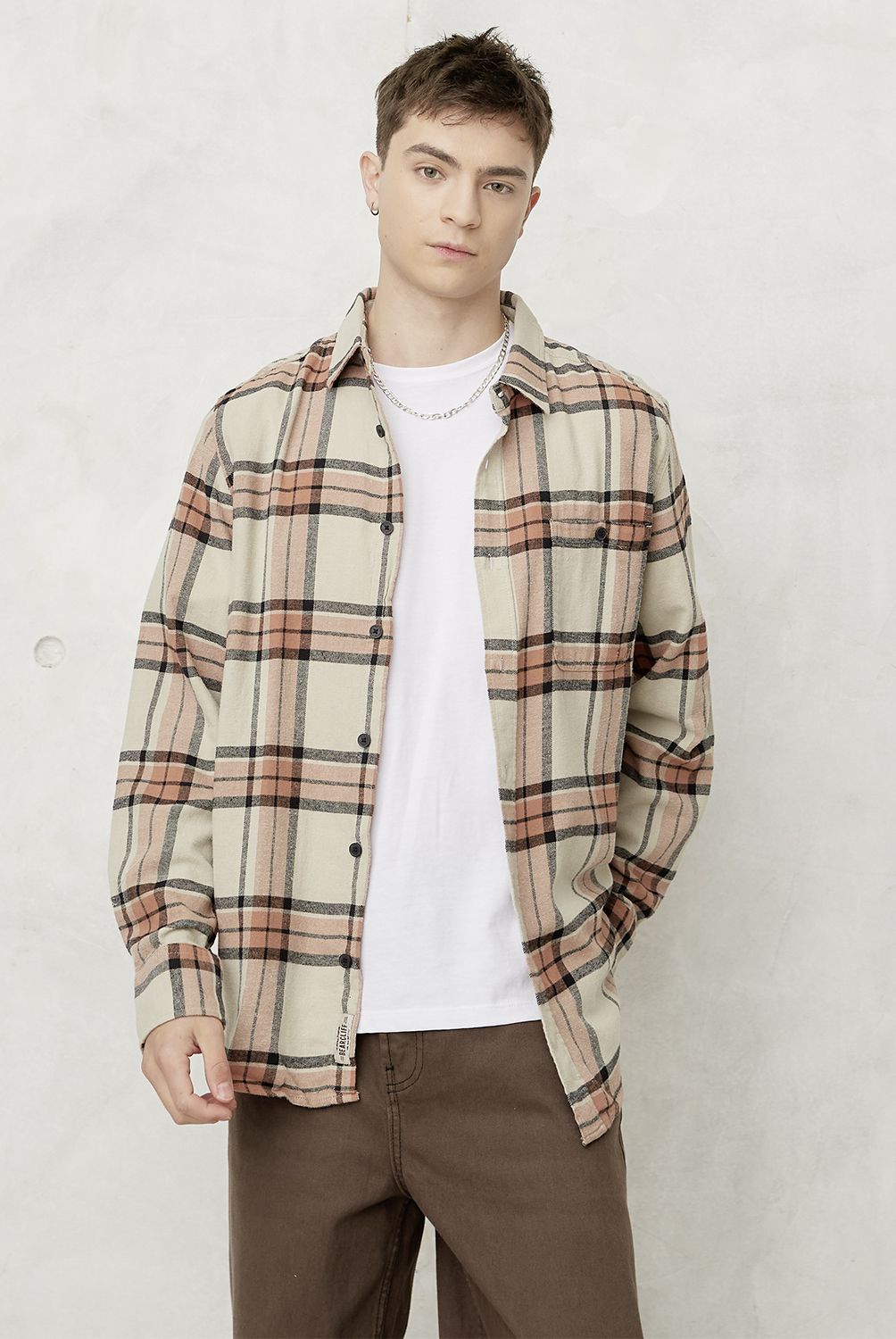BEARCLIFF - Camisa Casual Manga Larga Hombre Bearcliff