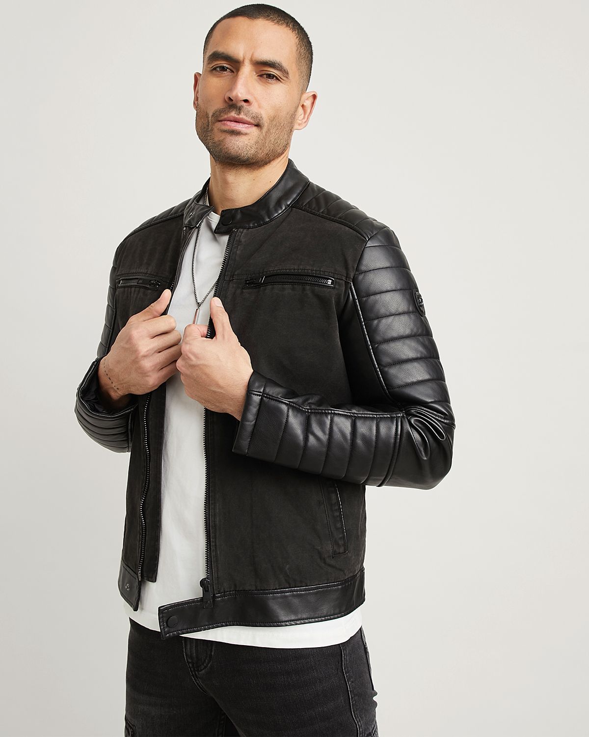 Ecocuero Hombre Chaqueta Mossimo Cuero MOSSIMO Chaqueta Pu Casual