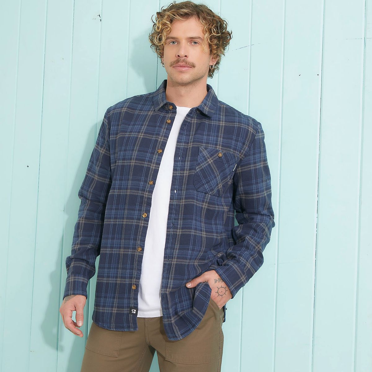 DOO AUSTRALIA - Camisa Casual Manga Larga Hombre Doo Australia