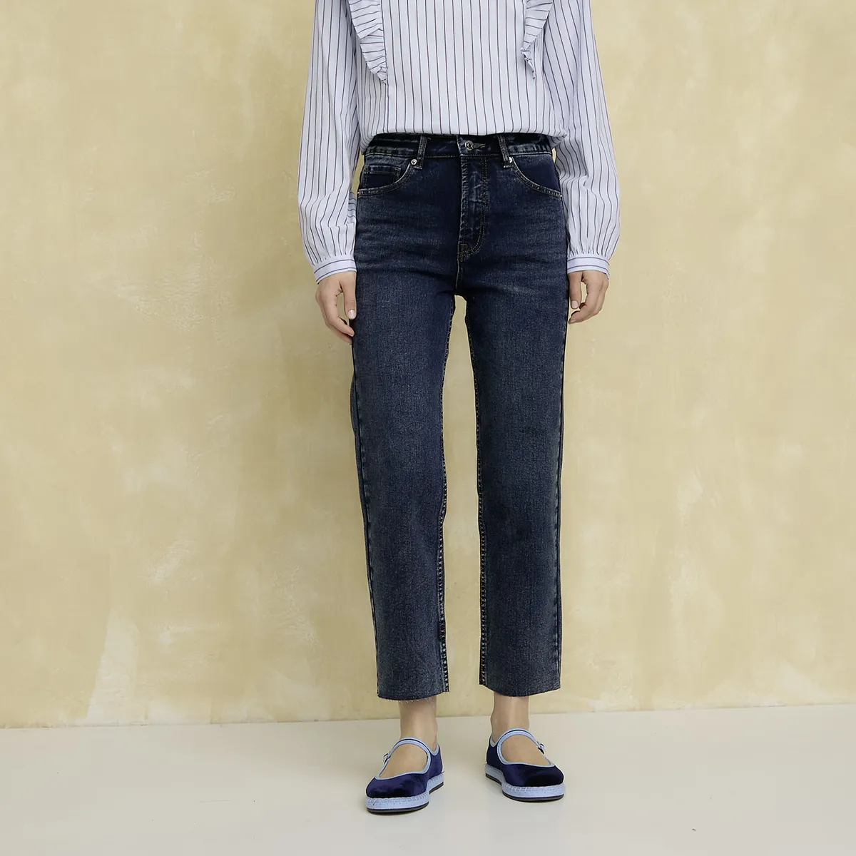 UNIVERSITY CLUB - Jeans Straight Tiro Alto Mujer University Club