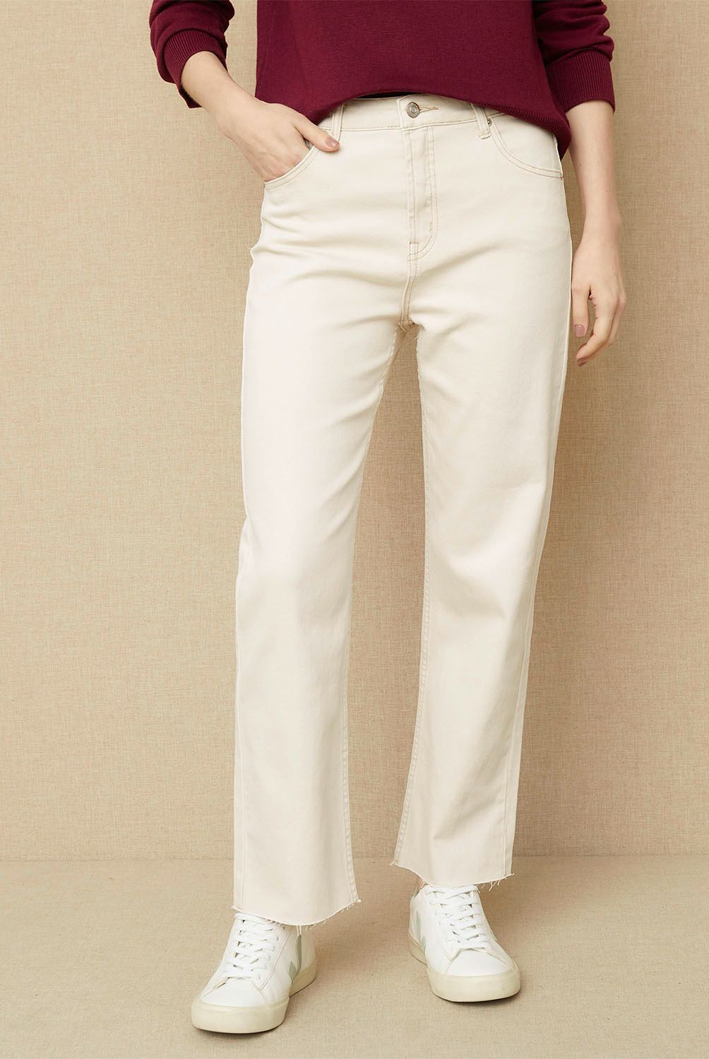 UNIVERSITY CLUB - Jeans Straight Tiro Alto Mujer University Club