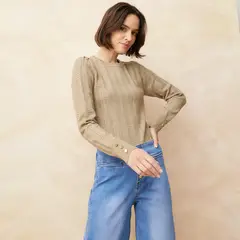 ELLE - Polera Manga Larga Mujer