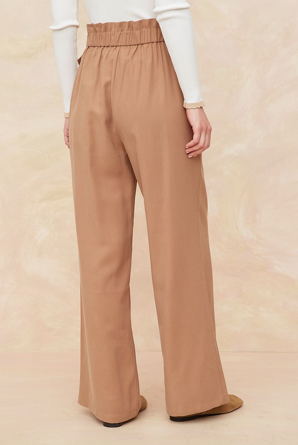 ELLE - Pantalón Palazzo Tiro Alto Mujer Elle