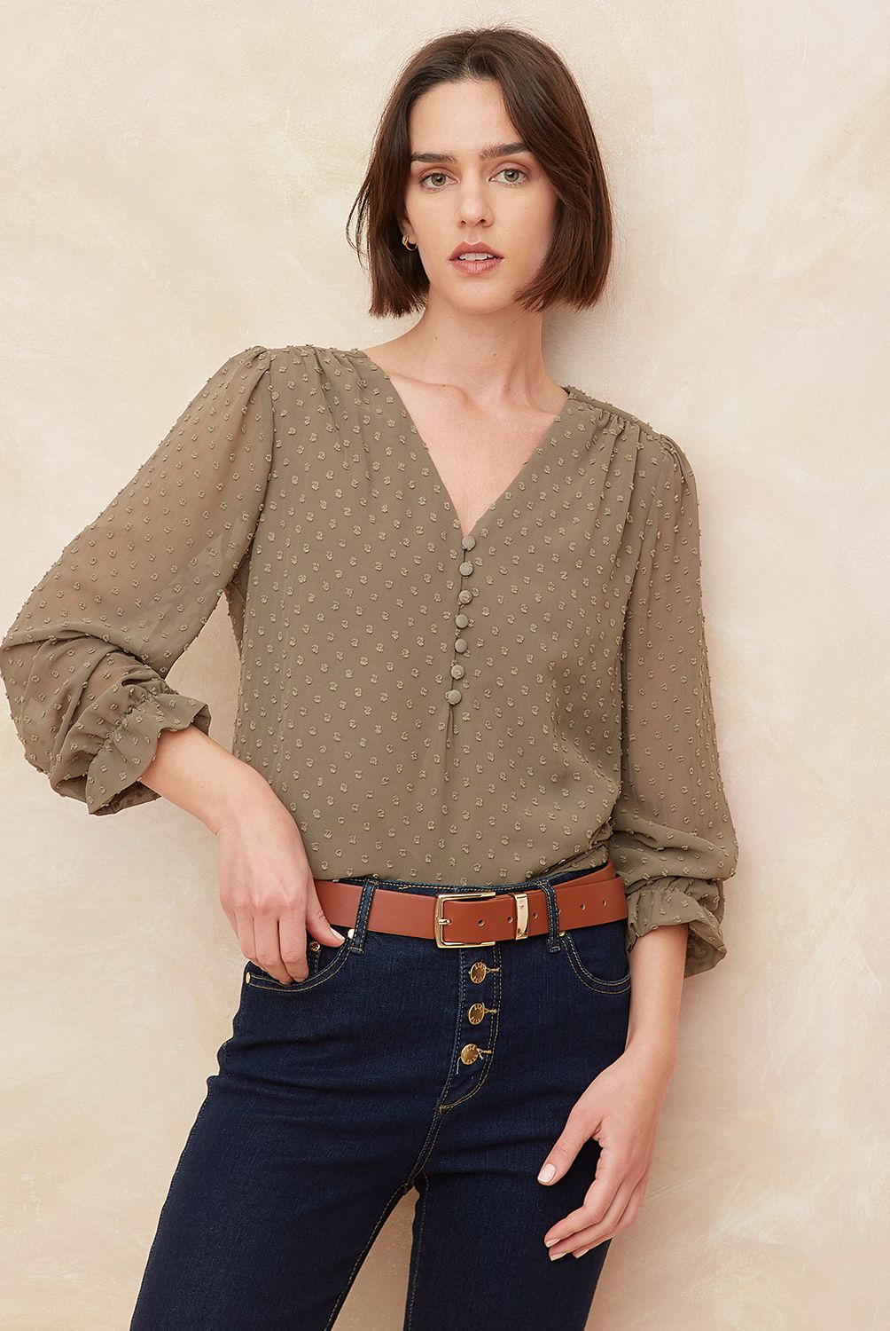 ELLE - Blusa Manga Larga Mujer Elle