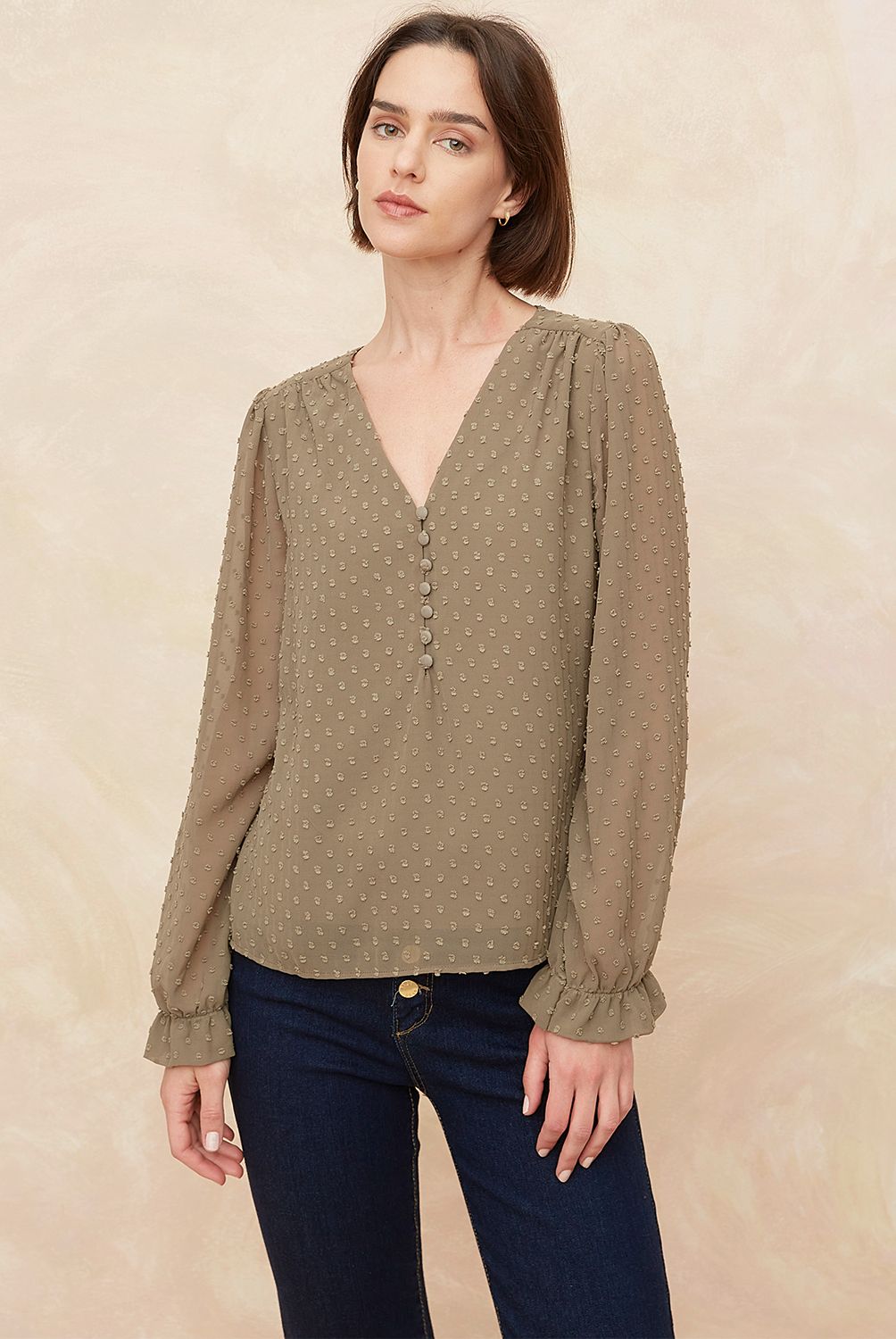 ELLE - Blusa Manga Larga Mujer Elle