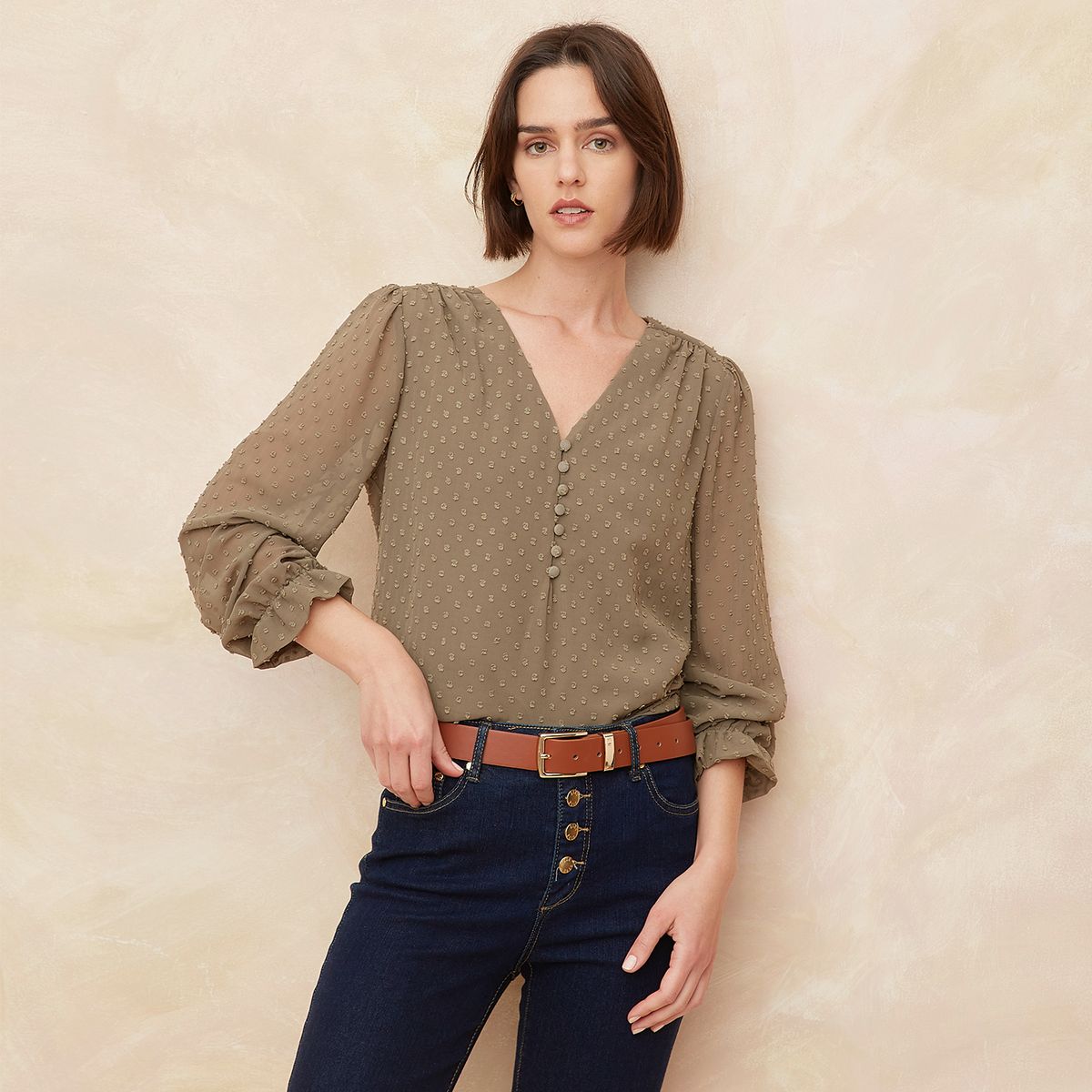 ELLE - Blusa Manga Larga Mujer Elle