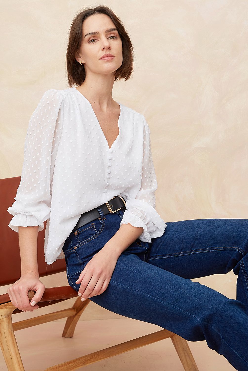 ELLE - Blusa Manga Larga Mujer Elle