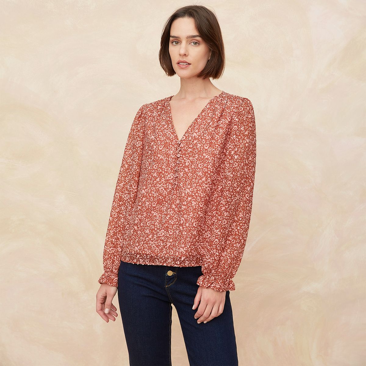 ELLE - Blusa Manga Larga Mujer Elle