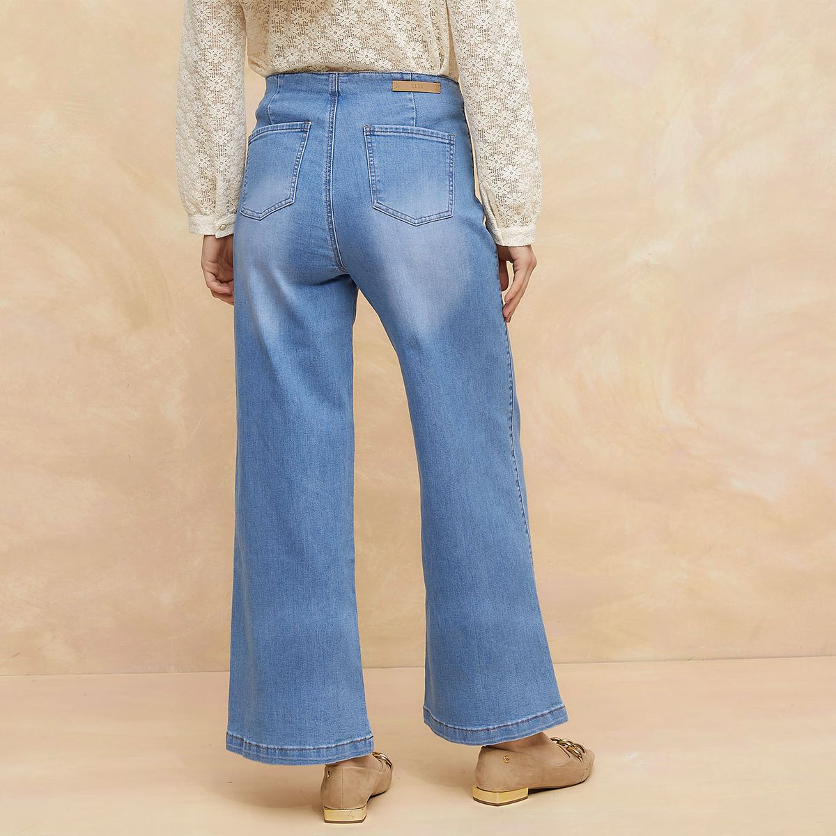 ELLE - Jeans Straight Tiro Medio Mujer Elle
