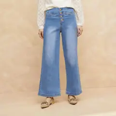 ELLE - Jeans Recto Tiro Medio Mujer
