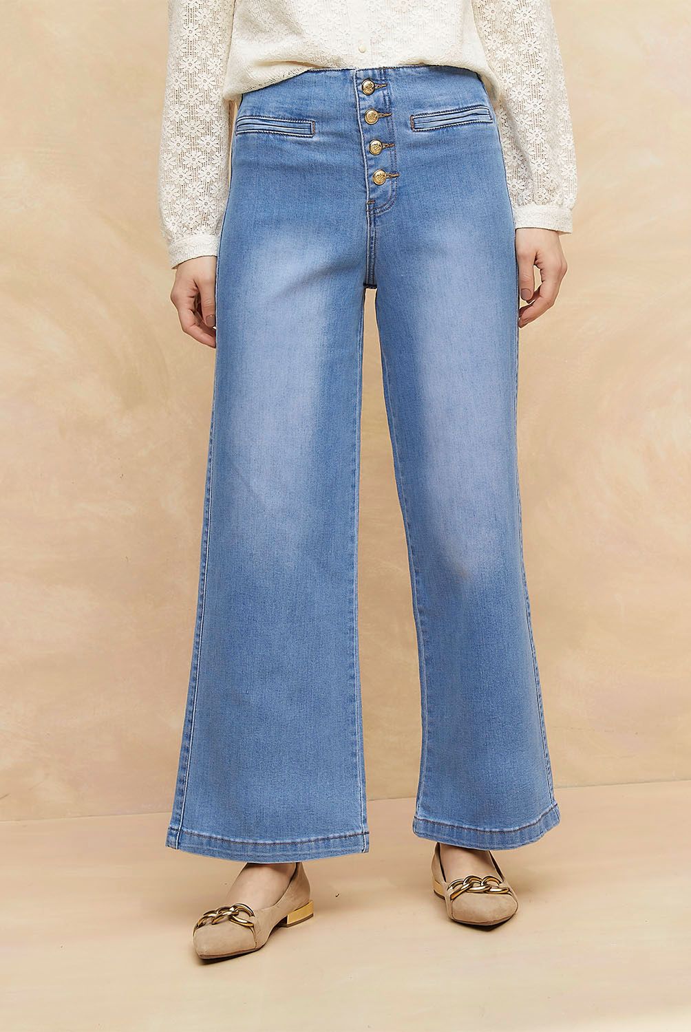ELLE - Jeans Recto Tiro Medio Mujer Elle