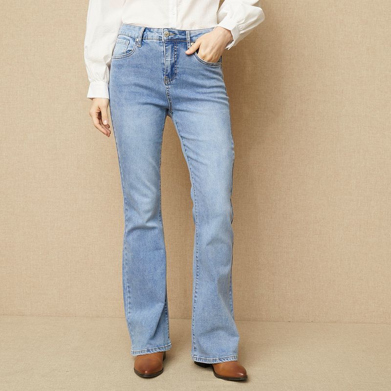 UNIVERSITY CLUB - Jeans Flare Tiro Medio Mujer University Club