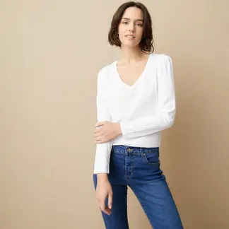UNIVERSITY CLUB - Polera Manga Larga Algodón Mujer