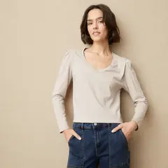 UNIVERSITY CLUB - Polera Manga Larga Algodón Mujer
