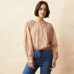 ELLE - Blusa Manga Larga Algodón Mujer