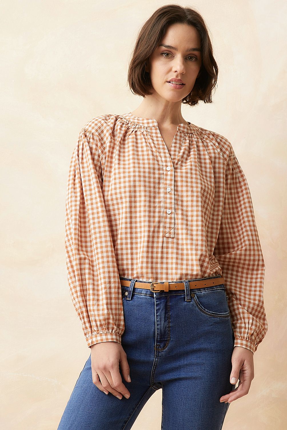 ELLE - Blusa Manga Larga Algodón Mujer Elle