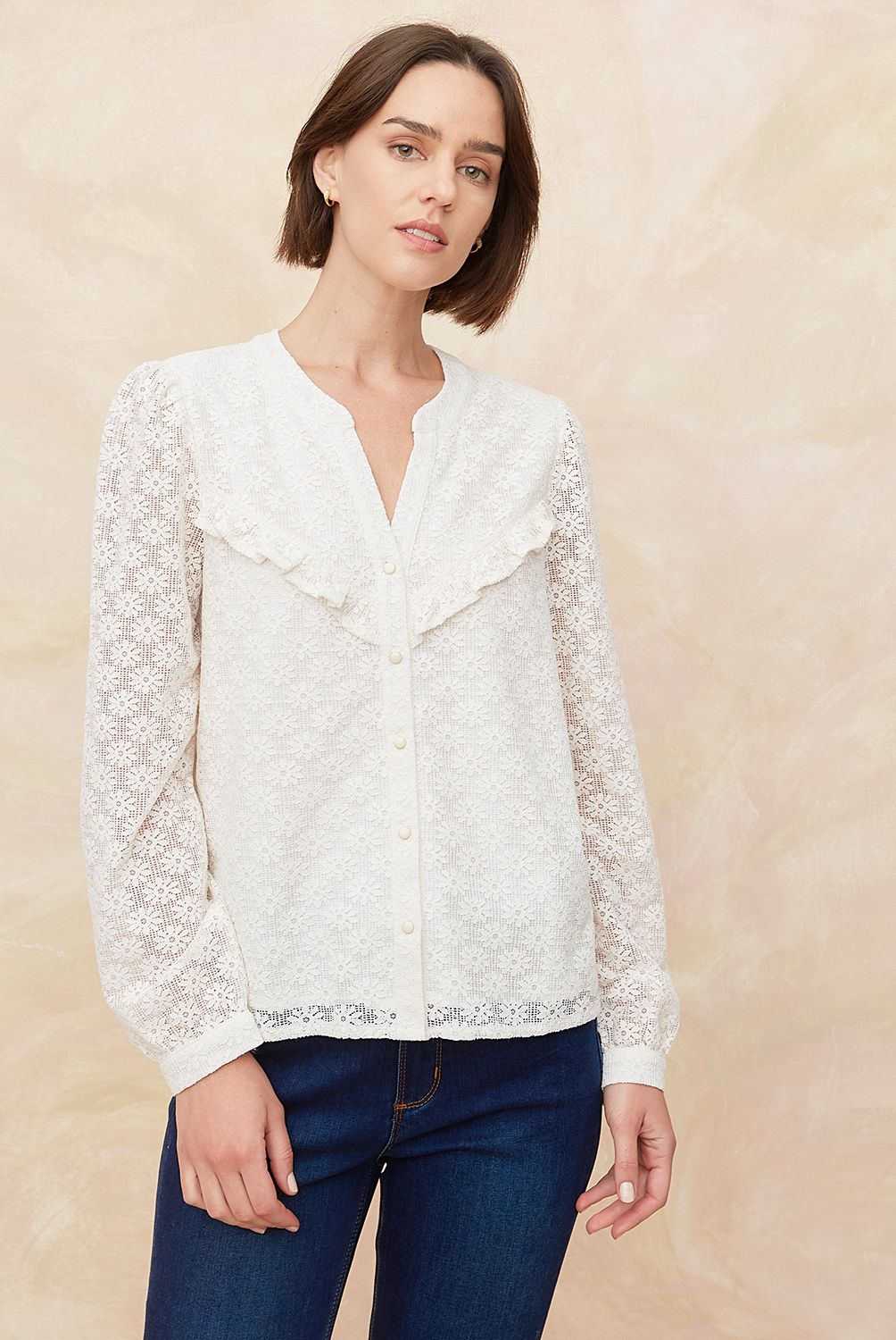 ELLE - Blusa Manga Larga Algodón Mujer Elle