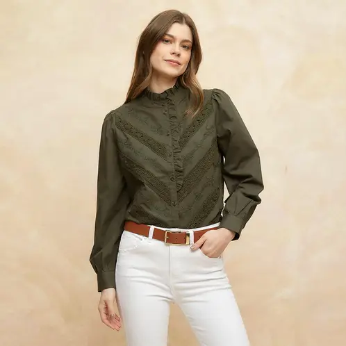 ELLE - Blusa Mujer Manga Larga 100% Algodón