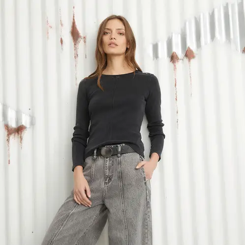 AMERICANINO - Polera Manga Corta Algodón Mujer