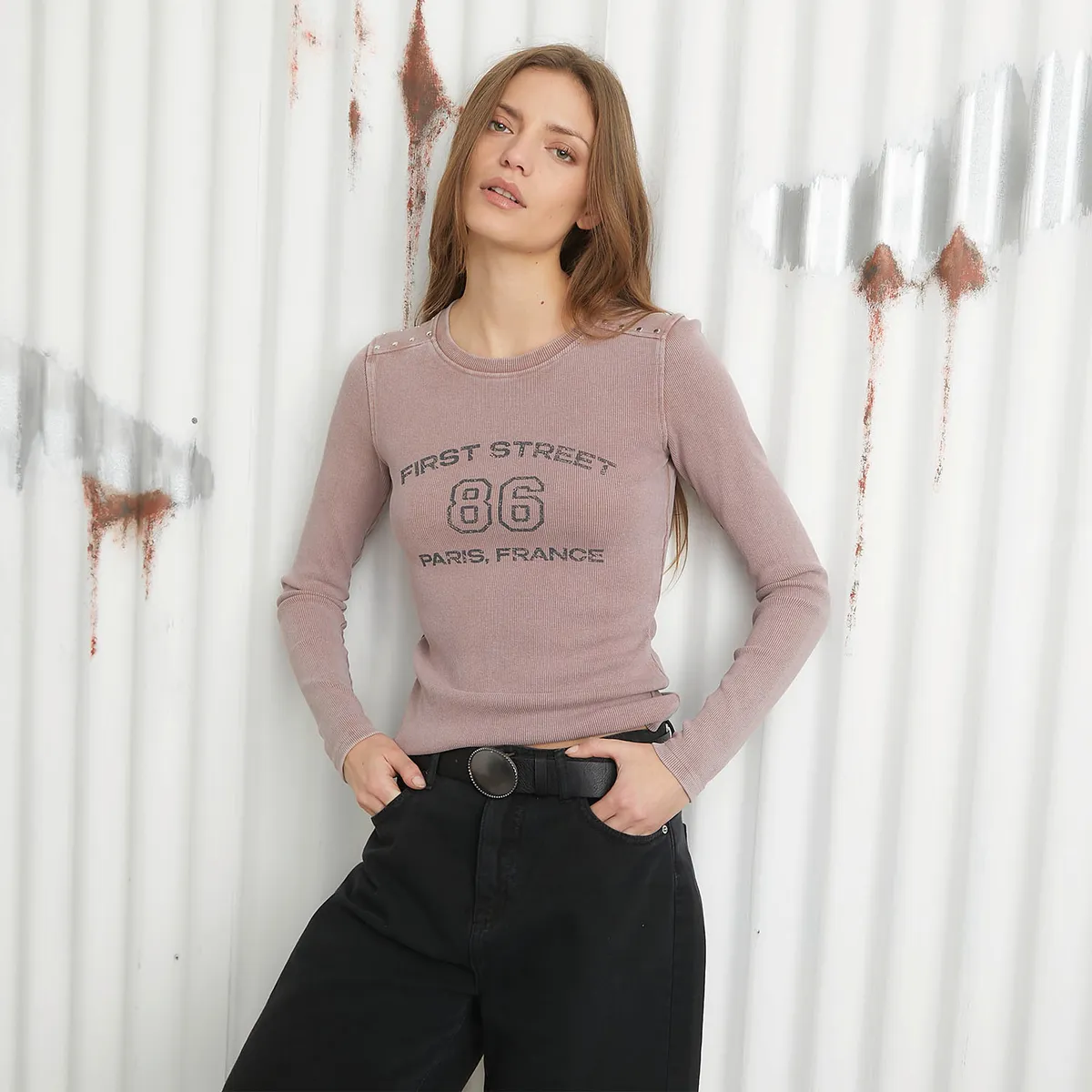 AMERICANINO - Polera Manga Larga Algodón Mujer Americanino