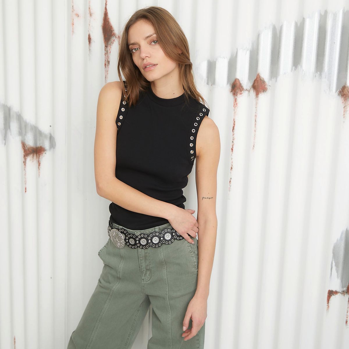 AMERICANINO - Polera Sin Mangas Algodón Mujer Americanino