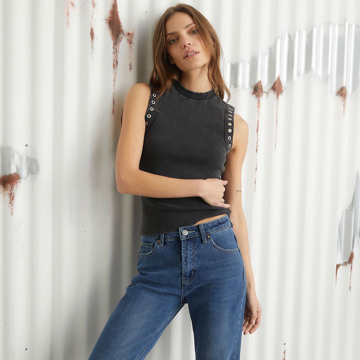 AMERICANINO - Polera Sin Mangas Algodón Mujer Americanino