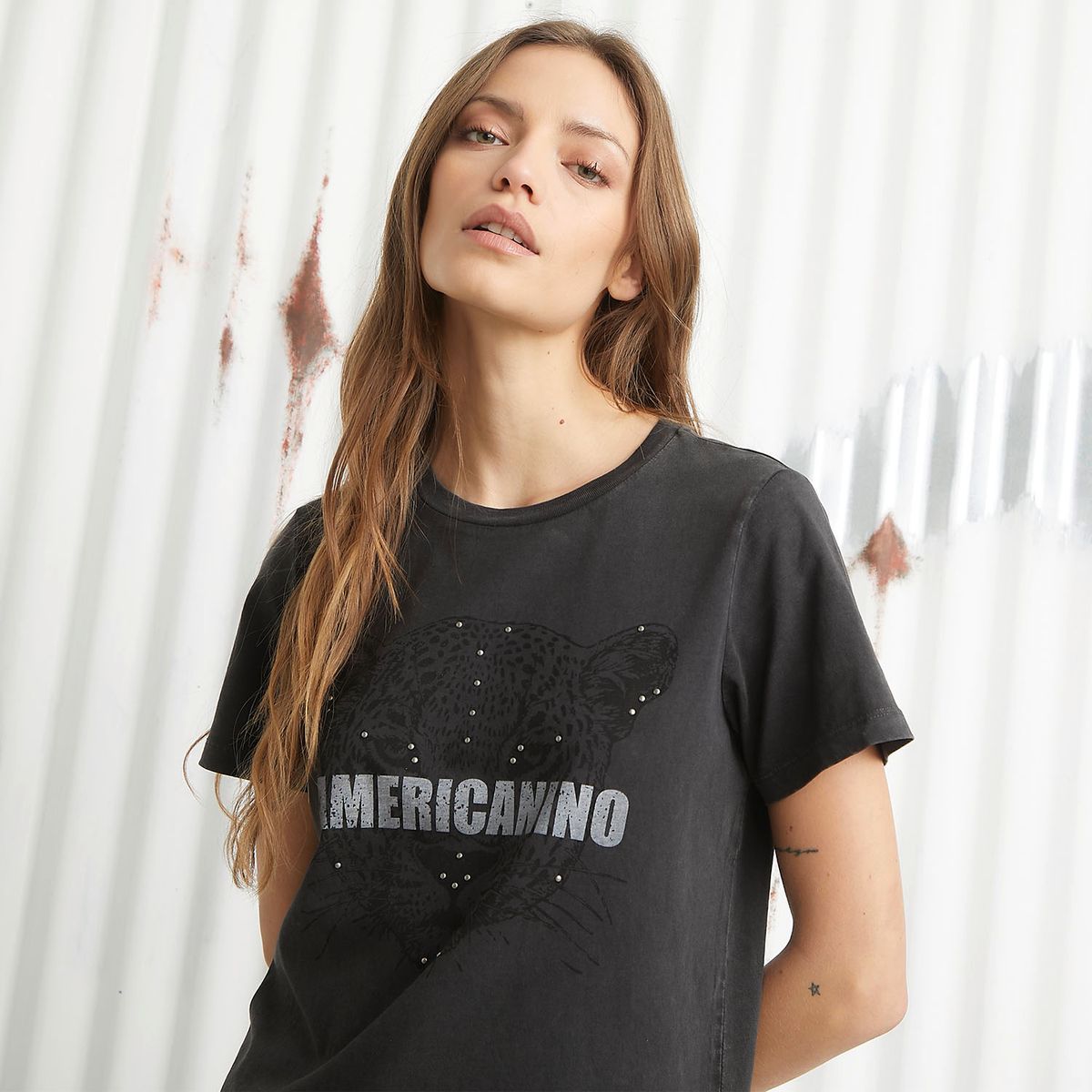 AMERICANINO - Polera Manga Corta Algodón Mujer Americanino