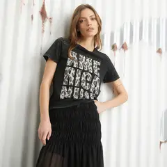 AMERICANINO - Polera Manga Corta Algodón Mujer