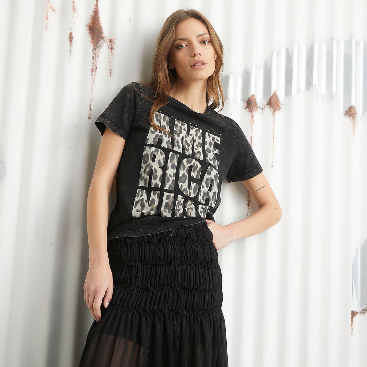 AMERICANINO - Polera Manga Corta Algodón Mujer Americanino