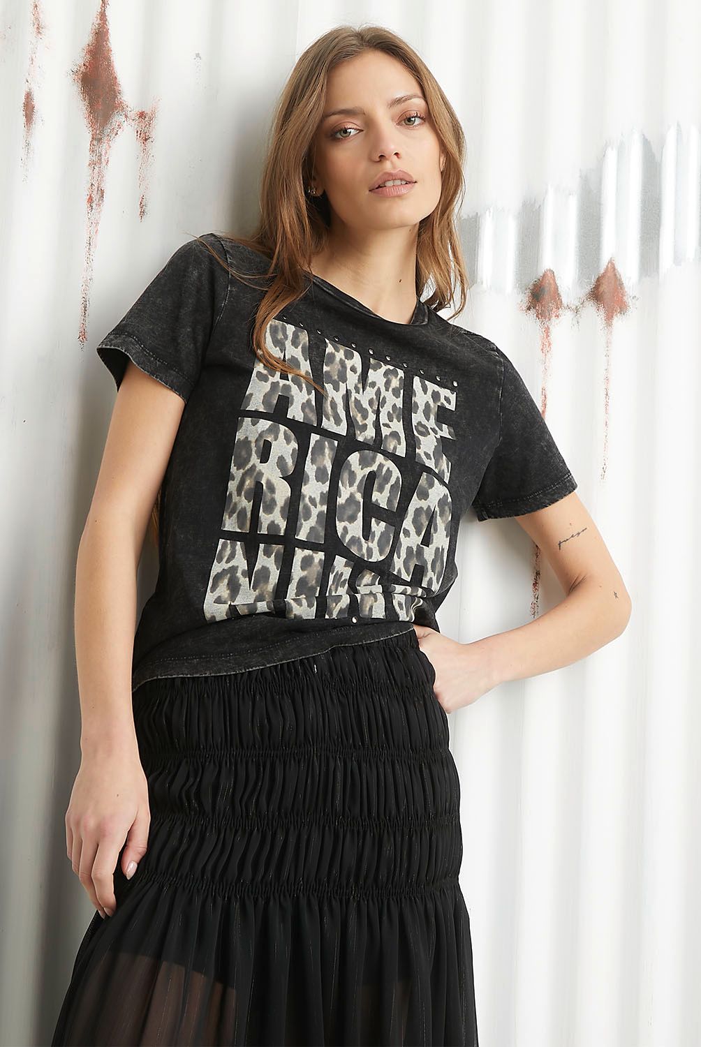 AMERICANINO - Polera Manga Corta Algodón Mujer Americanino