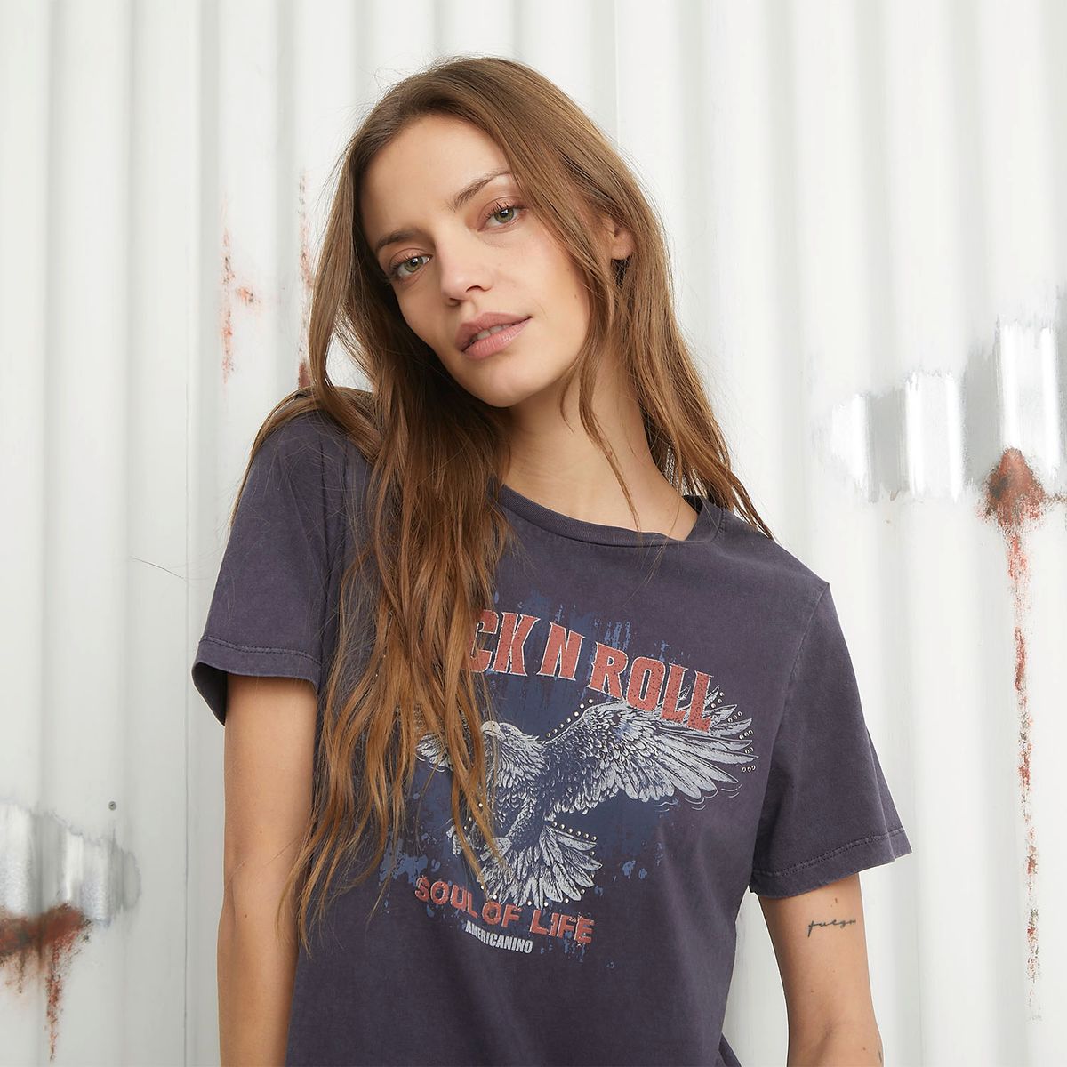 AMERICANINO - Polera Manga Corta Algodón Mujer Americanino