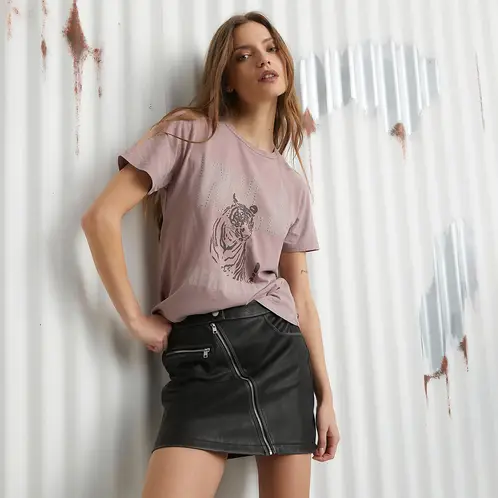 AMERICANINO - Polera Manga Corta Algodón Mujer