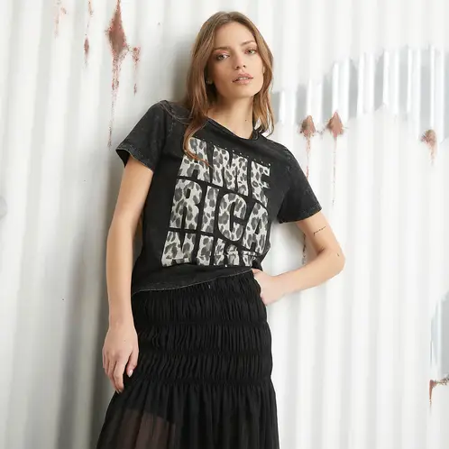 AMERICANINO - Polera Manga Corta Algodón Mujer