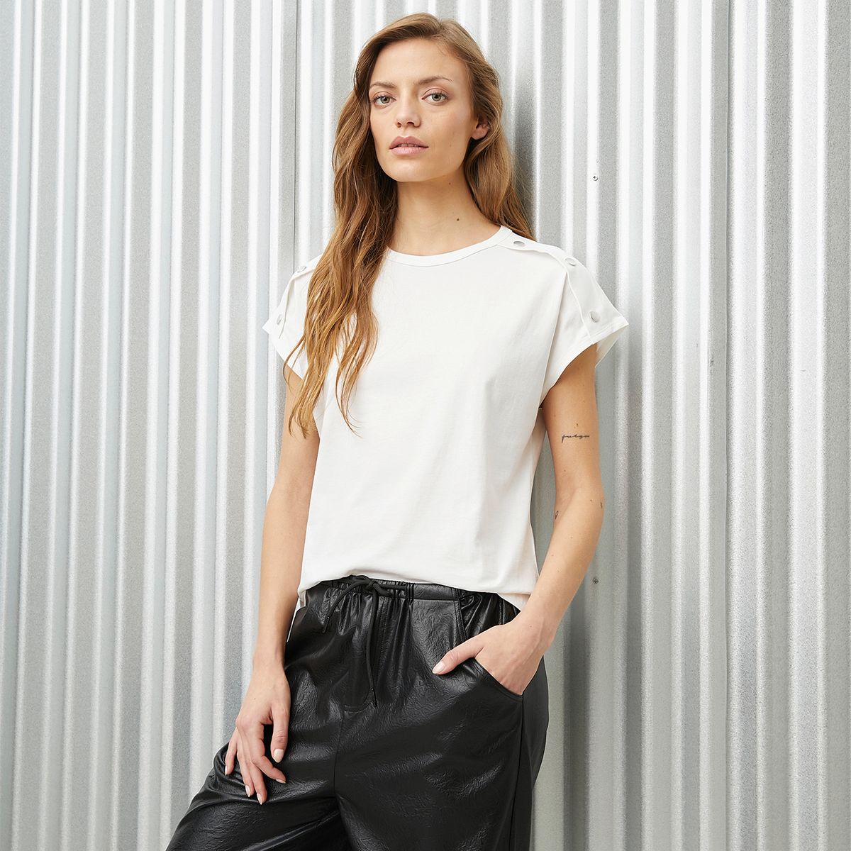 AMERICANINO - Polera Manga Corta Algodón Mujer Americanino