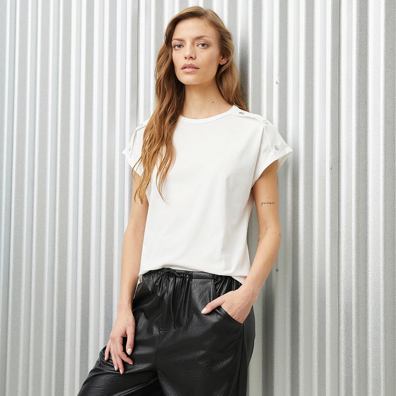 AMERICANINO - Polera Manga Corta Algodón Mujer Americanino