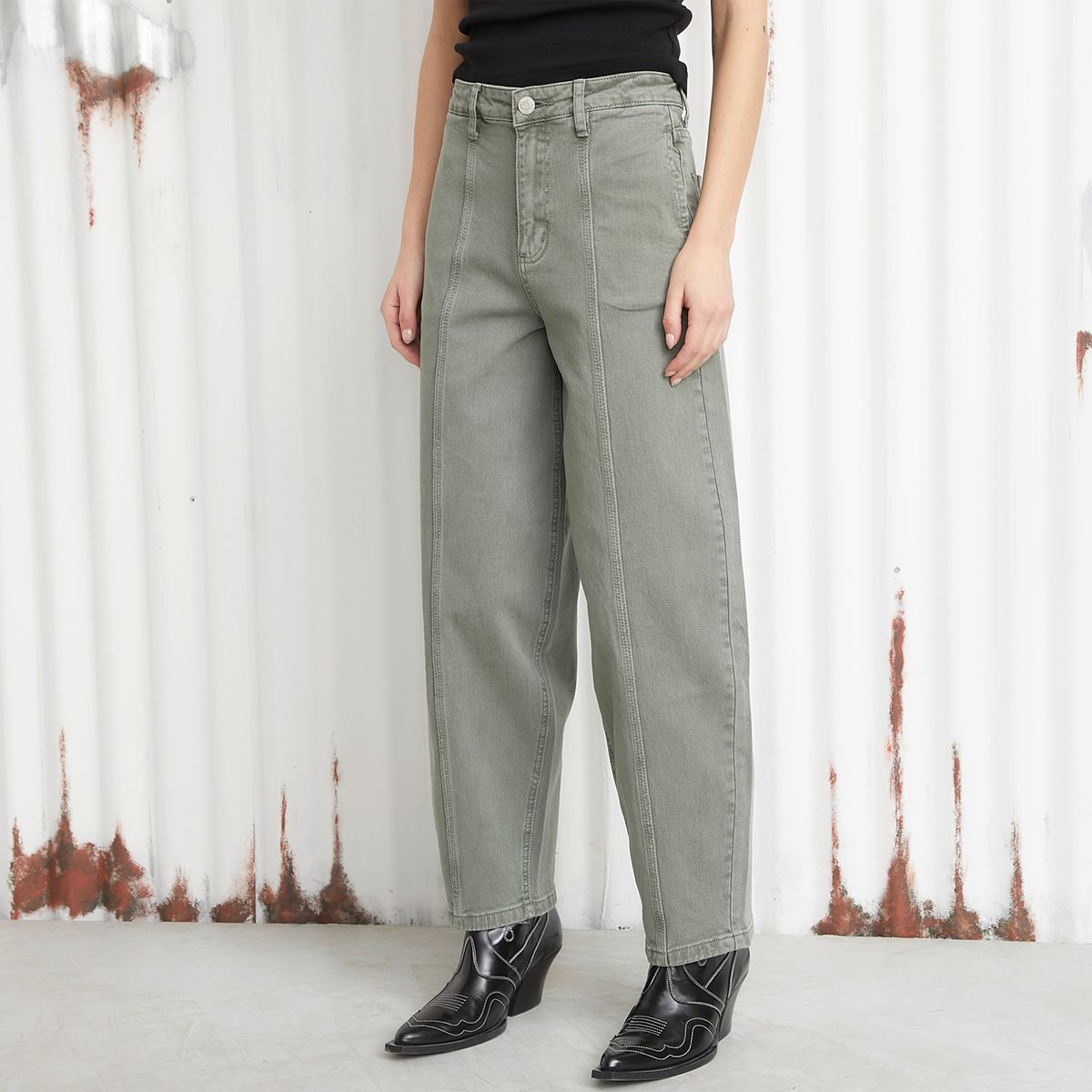 AMERICANINO - Pantalón Baggy Tiro Medio Mujer Americanino