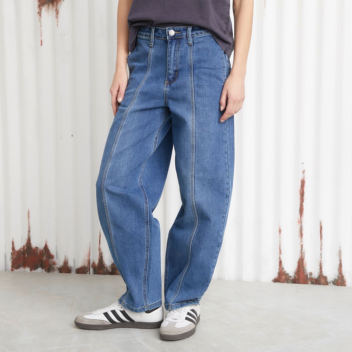 AMERICANINO - Pantalón Baggy Tiro Medio Mujer Americanino