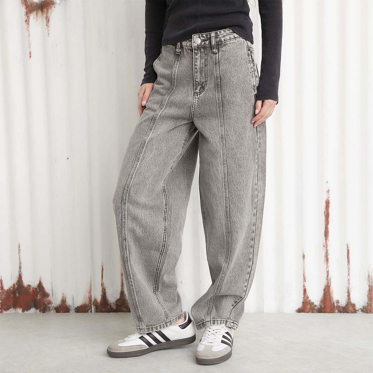 AMERICANINO - Pantalón Baggy Tiro Medio Mujer Americanino