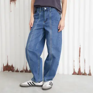 AMERICANINO - Pantalón Baggy Tiro Medio Mujer