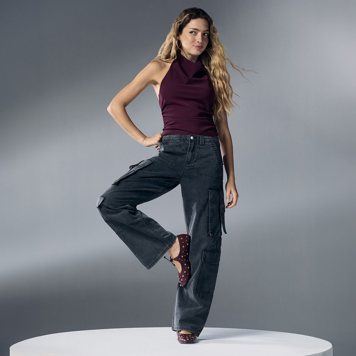 SYBILLA - Jeans Cargo Mujer Sybilla